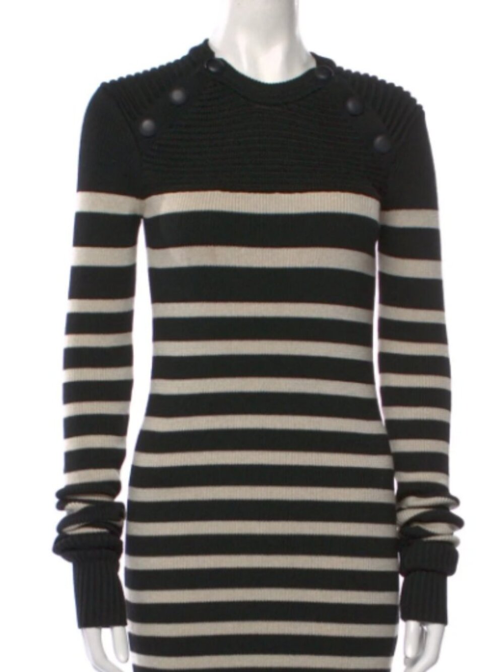 Isabel Marant Black & Cream Haeza Sweater Mini Dress Size 36 / 4